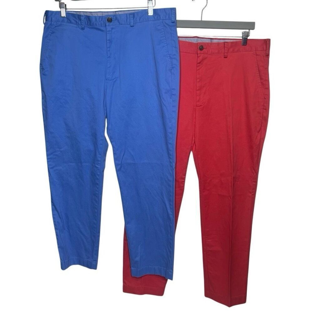 Brooks Brothers Clark Straight Fit Chino Men's Pants Bundle Bright Blue Garnet R